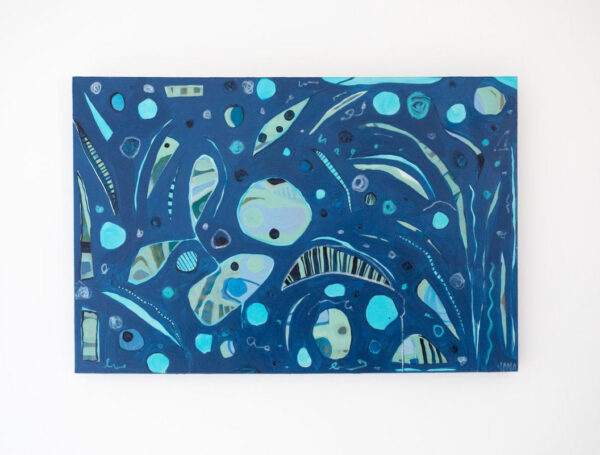Blue click bar | 22" h x 18" w | Framed